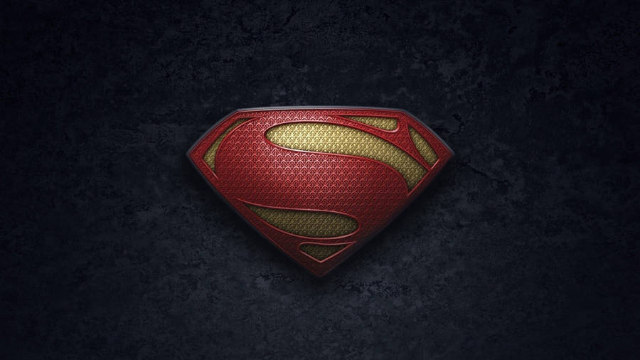 Striking Textured Superman Logo In Red And Yellow Wallpaper