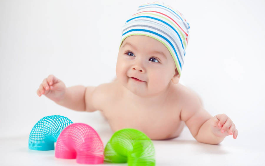 Striped Bonnet Of Baby Love Wallpaper