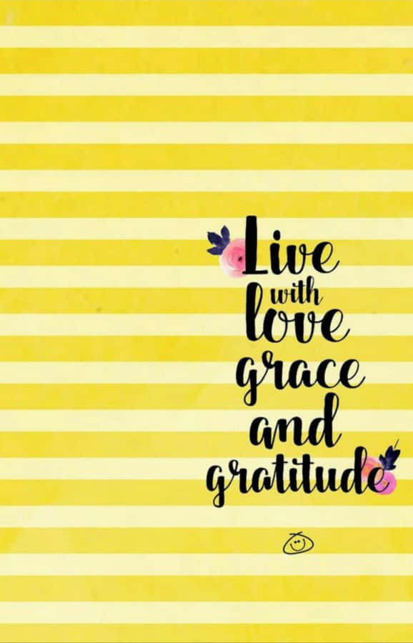 Striped Yellow Gratitude Wallpaper