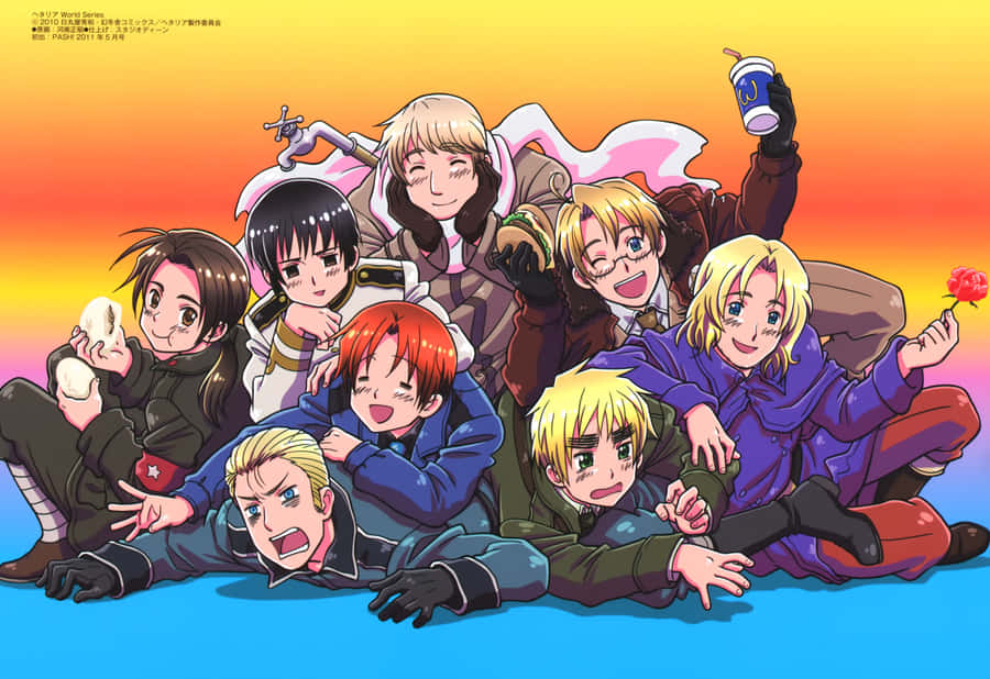 Stronger Together - An Illustration Of The Flags Of Hetalia Wallpaper