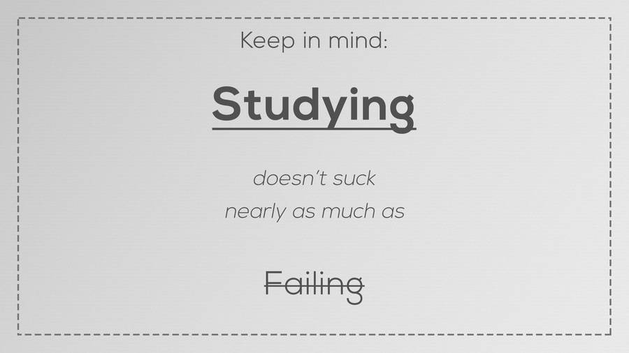 Studying Doesn't Suck Encouraging Quote Wallpaper