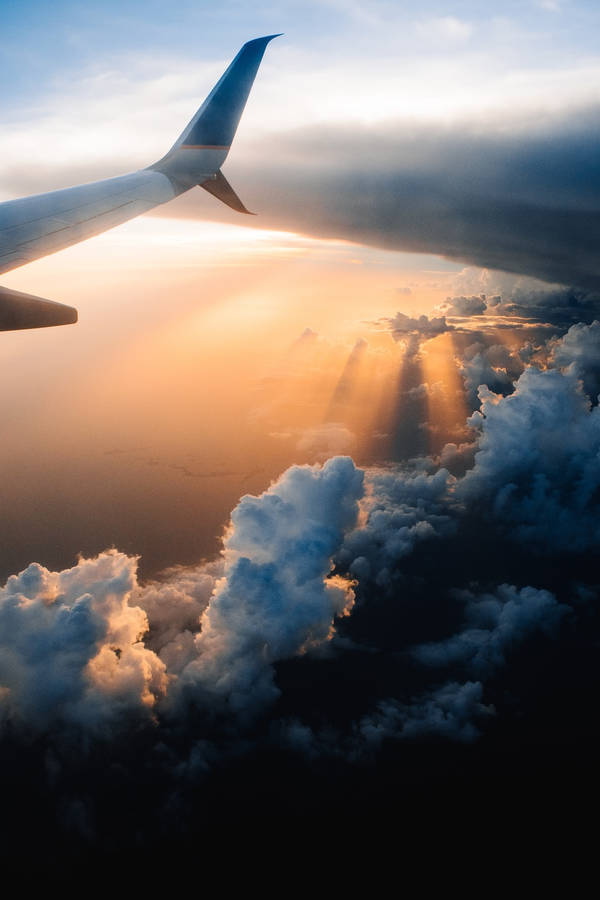 Stunning Cloud Experience From A Plane Window Wallpaper