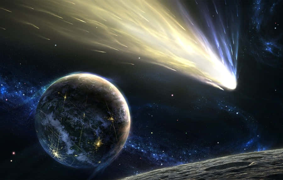 Stunning Comet Passing Through Space Wallpaper