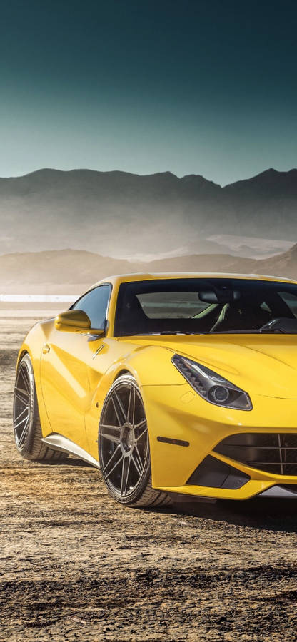 Stunning Image Of Yellow Ferrari Iphone Wallpaper Wallpaper