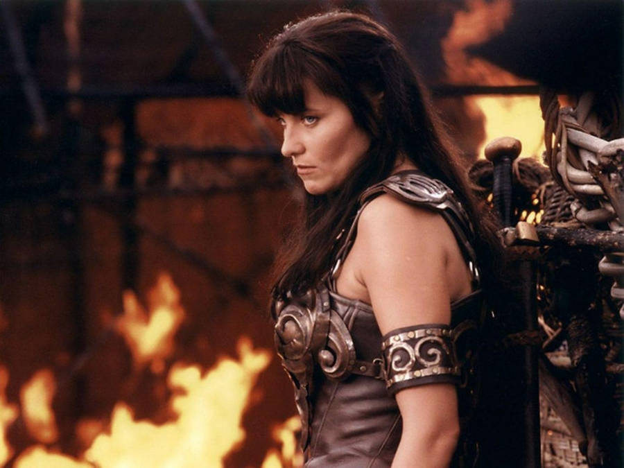 Stunning Portrait Of Lucy Lawless Wallpaper