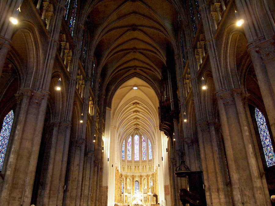 Stunning View Of Chartres Cathedral Wallpaper