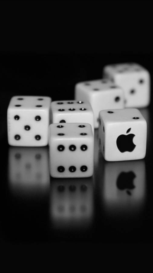 Stylish Black Iphone 6 Plus With White Dice Display Wallpaper Wallpaper