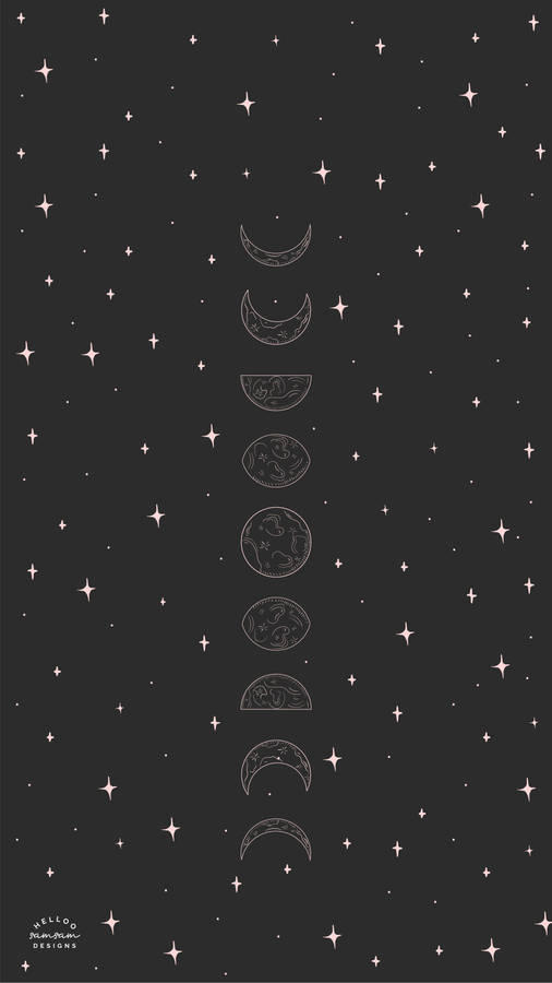 Subtle Vertical Moon Phases Wallpaper