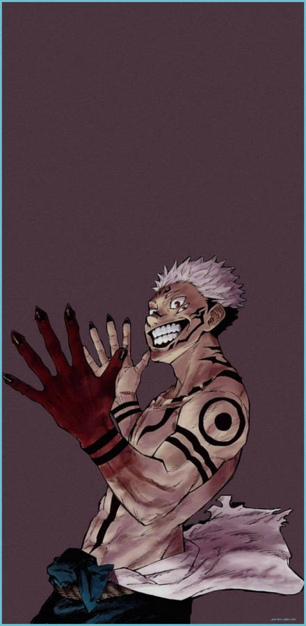 Sukuna Cursed Hand Fanart Jujutsu Kaisen Phone Wallpaper