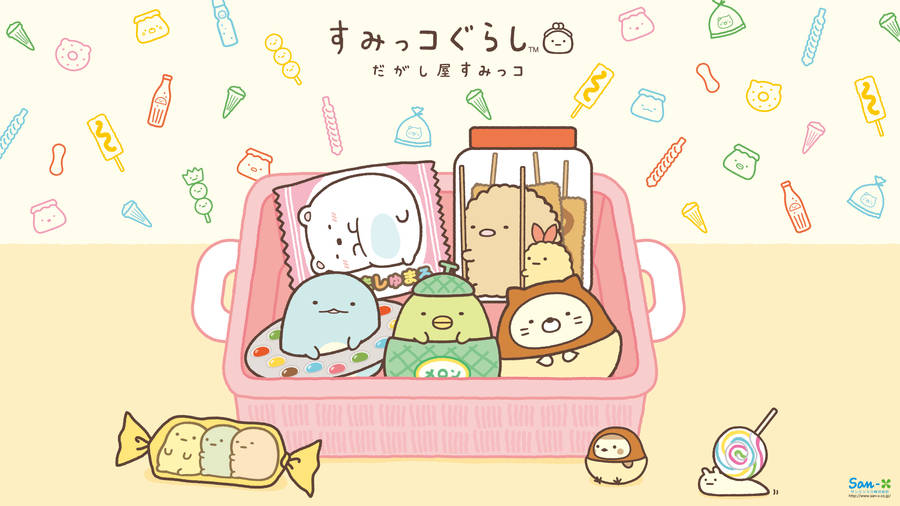 Sumikko Gurashi In A Lunch Box Wallpaper