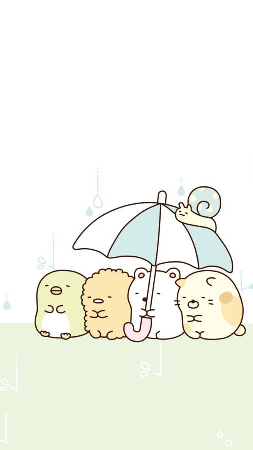 Sumikko Gurashi Under The Umbrella Wallpaper