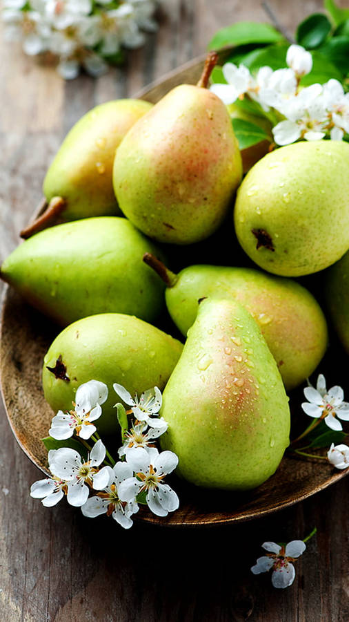 Summer Pear Fruits Display Wallpaper