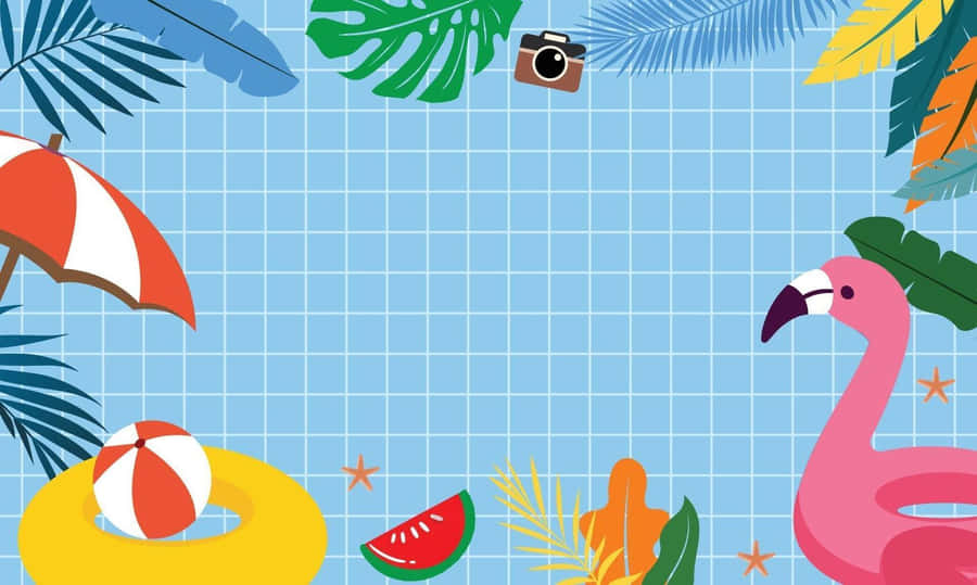 Summer_ Pool_ Party_ Illustration Wallpaper