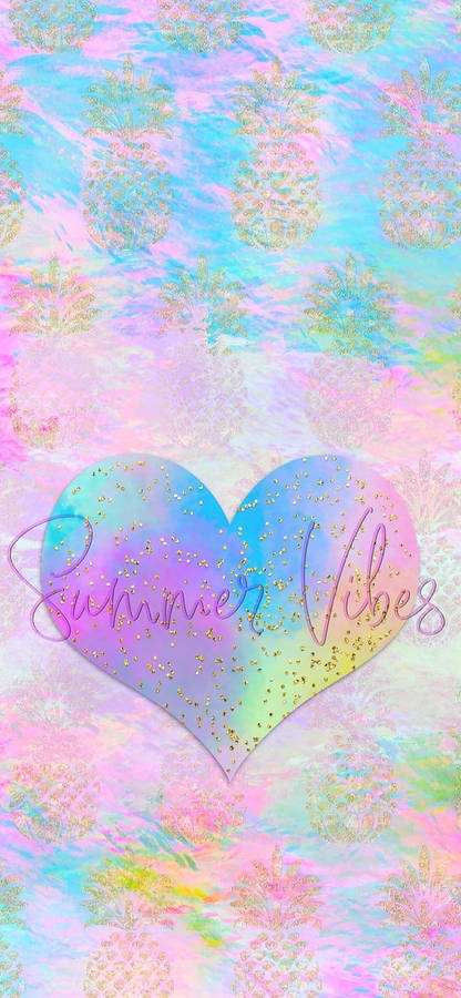 Summer Vibes Pastel Rainbow Background Wallpaper