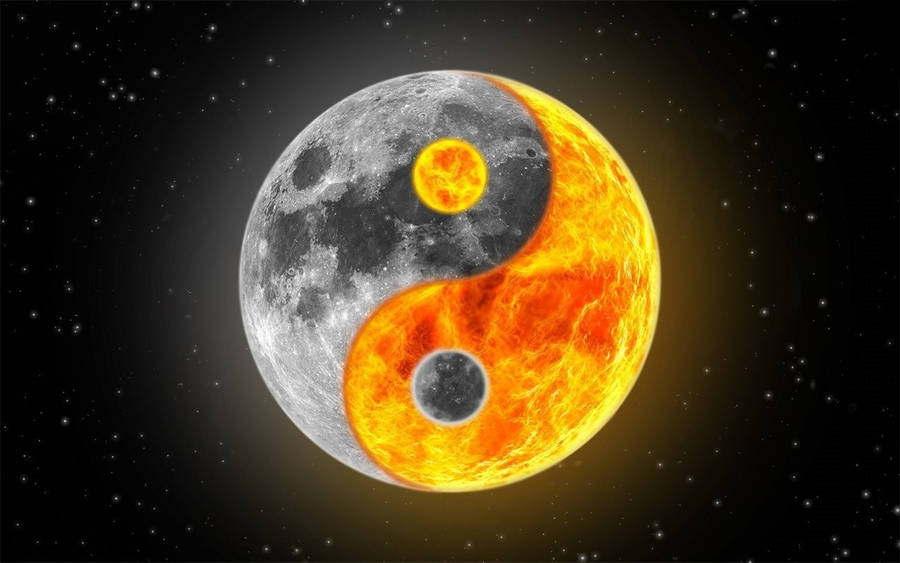 Sun And Moon Yin Yang Wallpaper