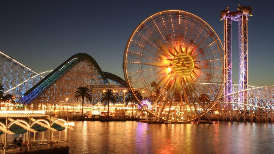 Sun Ferris Wheel At Paradise Pier Wallpaper