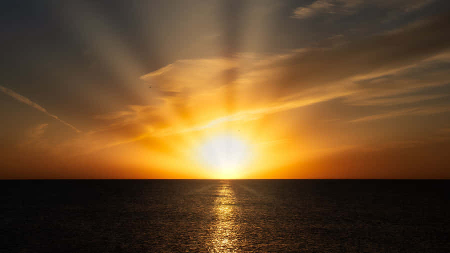 Sun Rise Above The Ocean Wallpaper