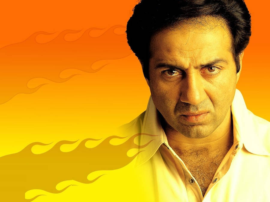 Sunny Deol Flame Art Wallpaper