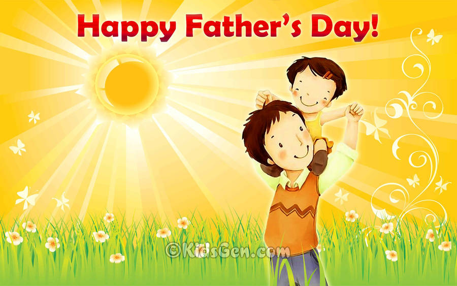 Sunny Father's Day Greeting Wallpaper