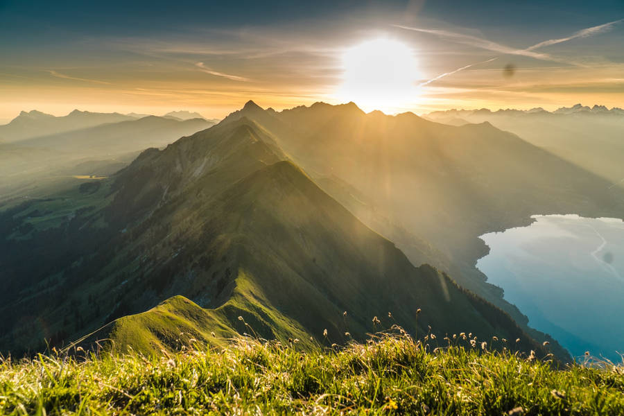 Sunrise And Mountain Macbook Wallpaper