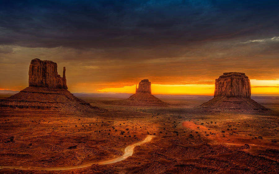 Sunset At Monument Valley Wallpaper