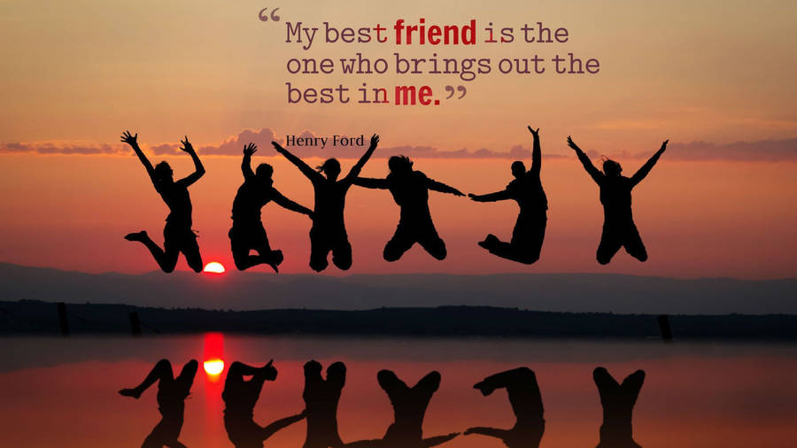 Sunset Best Friend Quotes Wallpaper