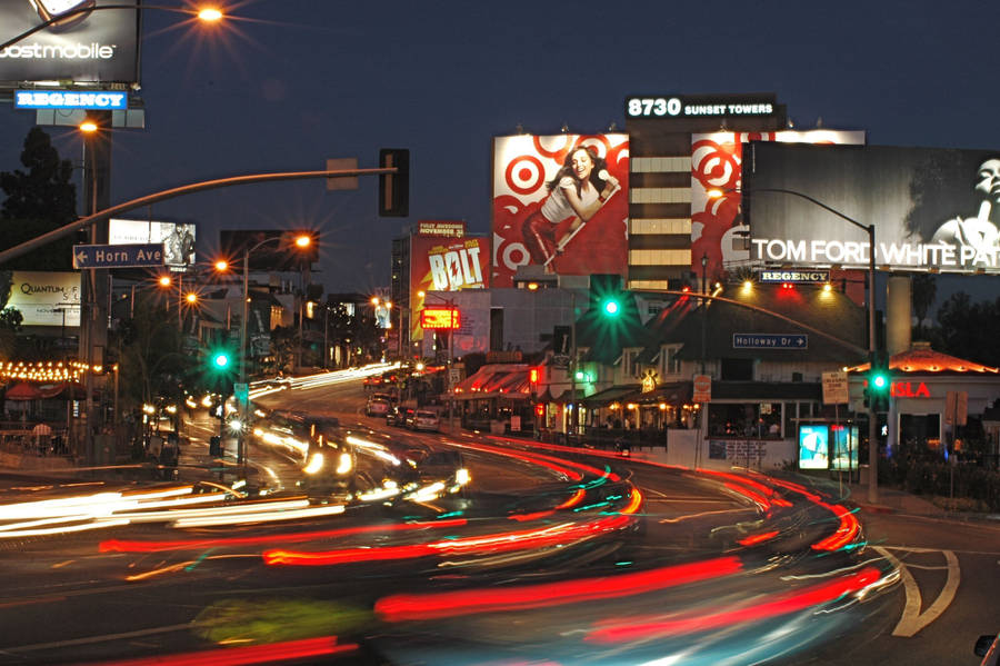 Sunset Boulevard Long Exposure Wallpaper