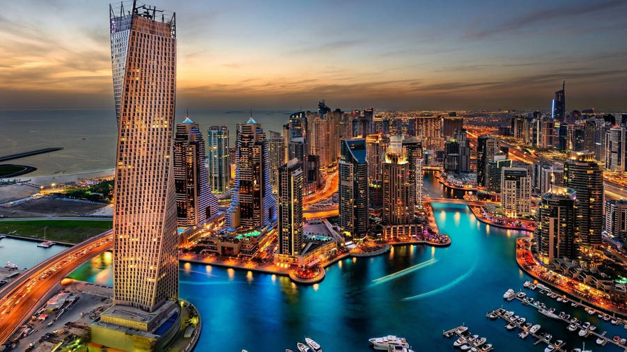 Sunset In Dubai Wallpaper