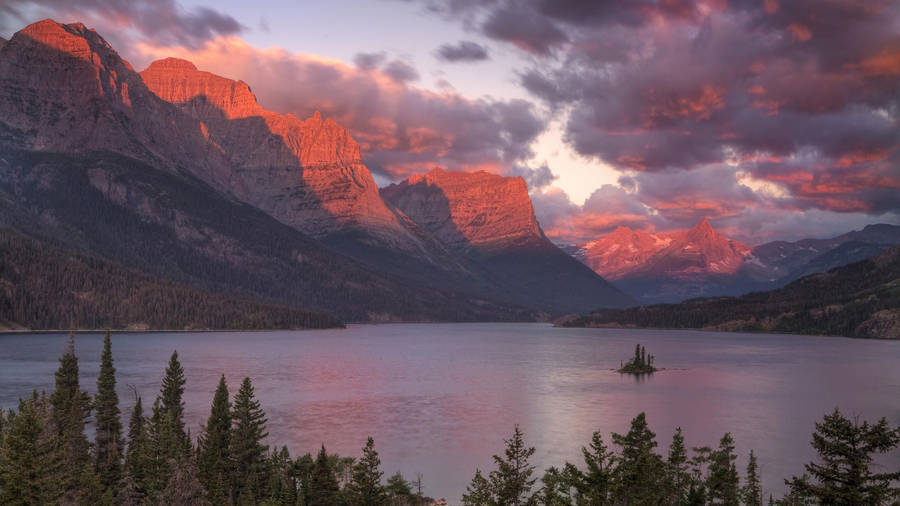 Sunset Montana Lake Wallpaper