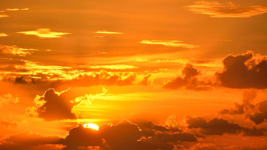 Sunset Orange Background Wallpaper