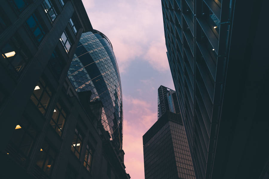 Sunset Skies Over The Gherkin Wallpaper