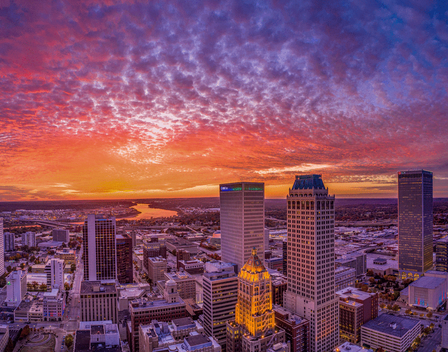 Sunset Sky Over Tulsa Oklahoma Wallpaper