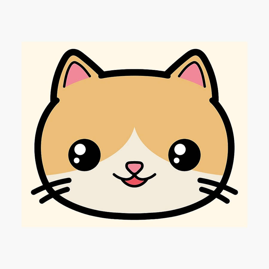 Super Cute Face Of A Kawaii Cat Wallpaper