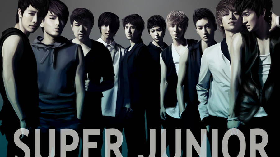 Super Junior Oil Canvas Wallpaper