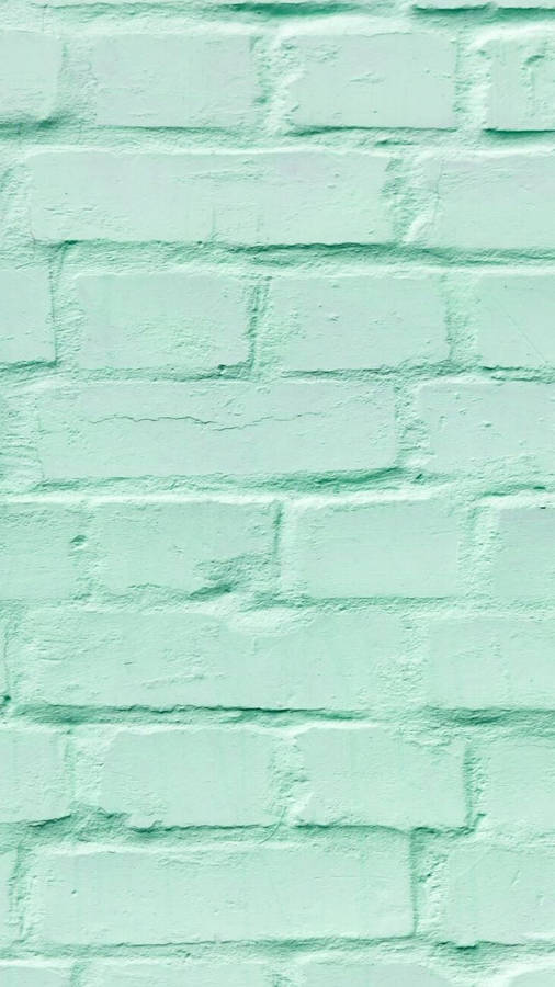 Super Light Green Brick Wall Wallpaper