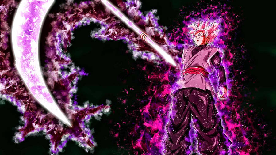 Super Saiyan Rose Goku With Weapon Wallpaper