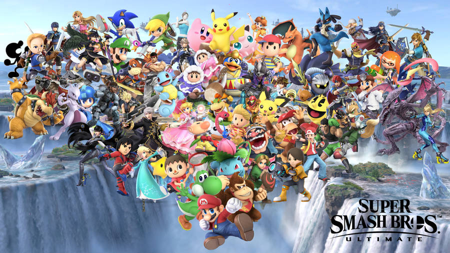 Super Smash Bros Ultimate Waterfalls Wallpaper