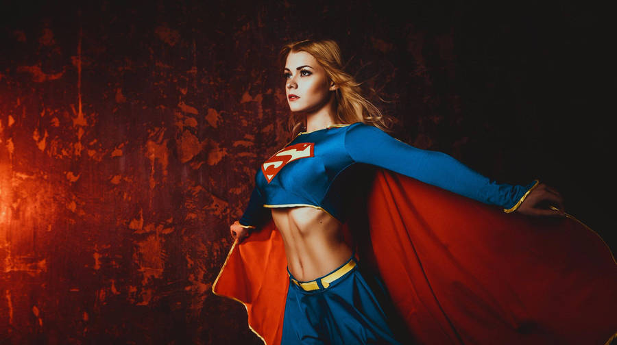 Supergirl In Red Grunge Wallpaper