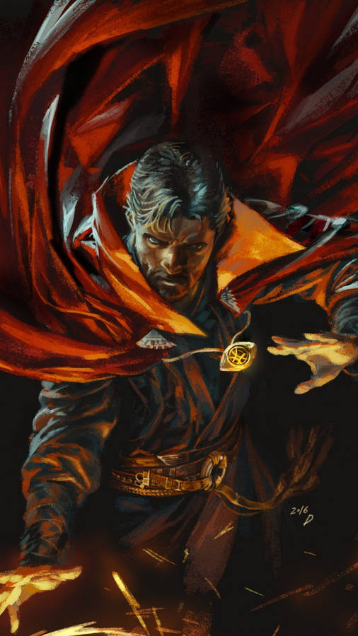 Superhero Doctor Strange Red And Black Wallpaper