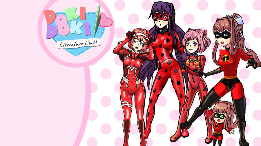 Superheroes Fanart Doki Doki Literature Club Wallpaper