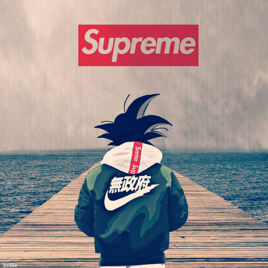 Superior Goku In Supreme And Nike Wallpaper