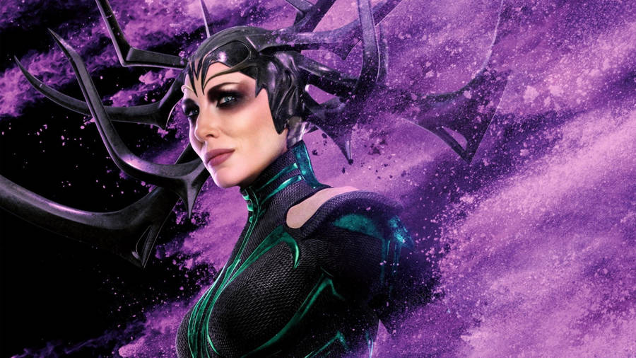 Supervillain Hela Purple Art Wallpaper