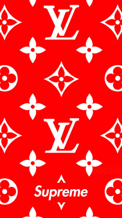 Supreme Logo And Louis Vuitton Malletier Wallpaper - wallpapersok