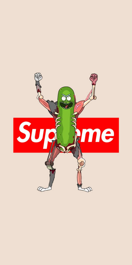 Supreme Pickle Rick Wallpaper