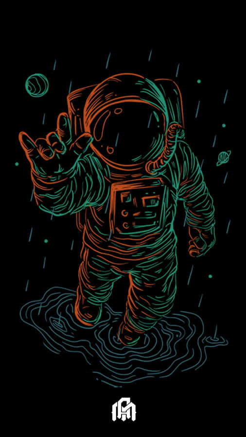 Sure Astronaut Outline Wallpaper Wallpaper