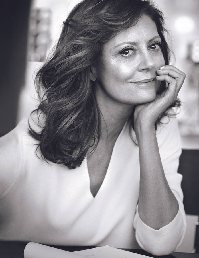 Susan Sarandon Black And White Photo Wallpaper