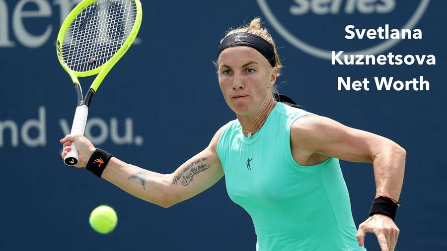 Svetlana Kuznetsova In Action During A Tennis Match. Wallpaper