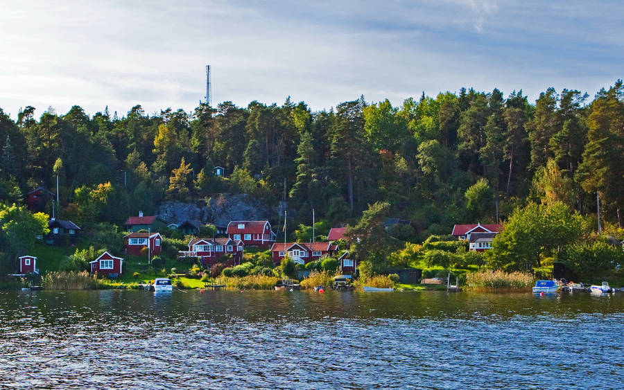 Sweden Forsvik Town Wallpaper