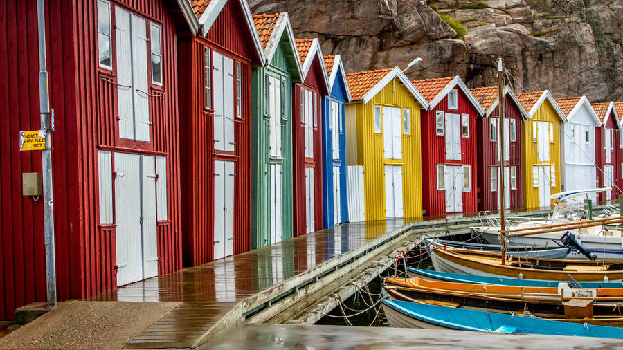 Sweden Smogenbryggan Pier Wallpaper