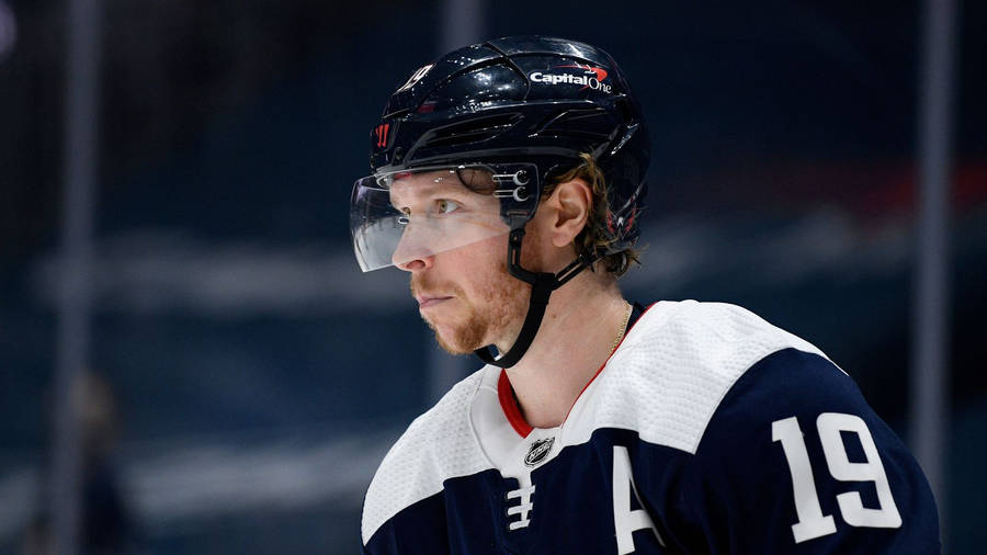 Swedish Athlete Nicklas Backstrom Protective Helmet Wallpaper